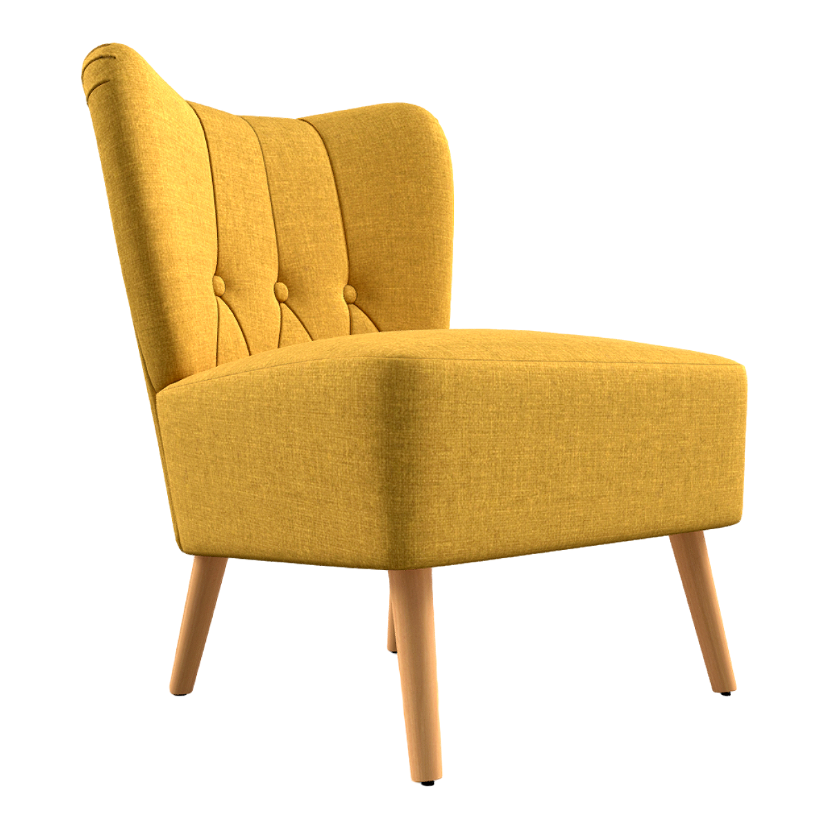 Nordic Simple Casual Yellow Fabric Sofa Chair