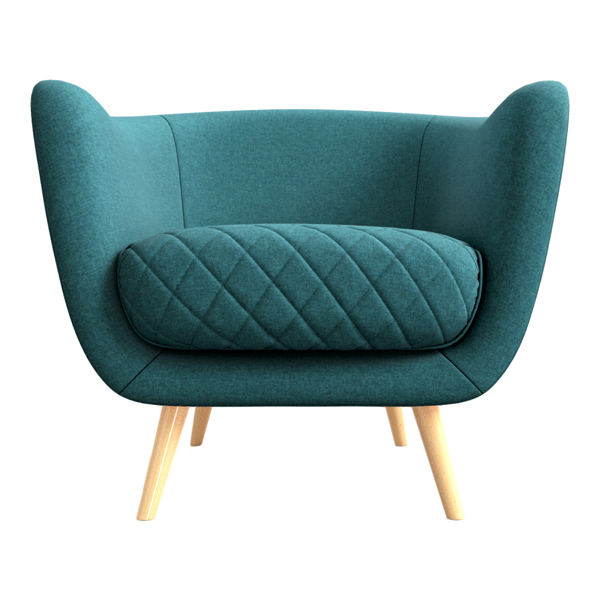 Nordic Simple Blue-Green Fabric Single Sofa