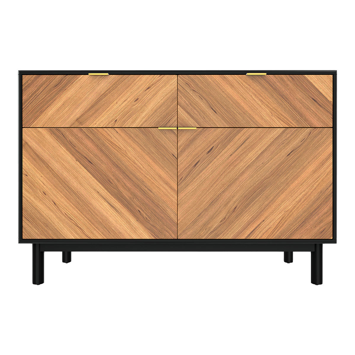 Nordic Minimalist Solid Wood Parquet Sideboard