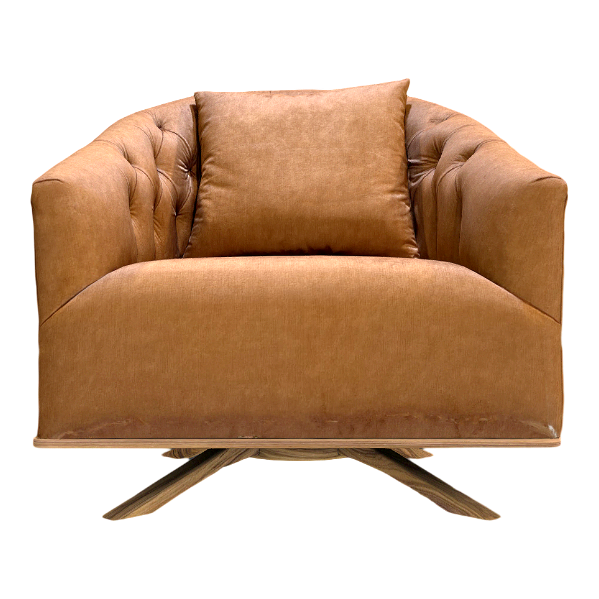 Italian-style simple khaki leather single sofa chair