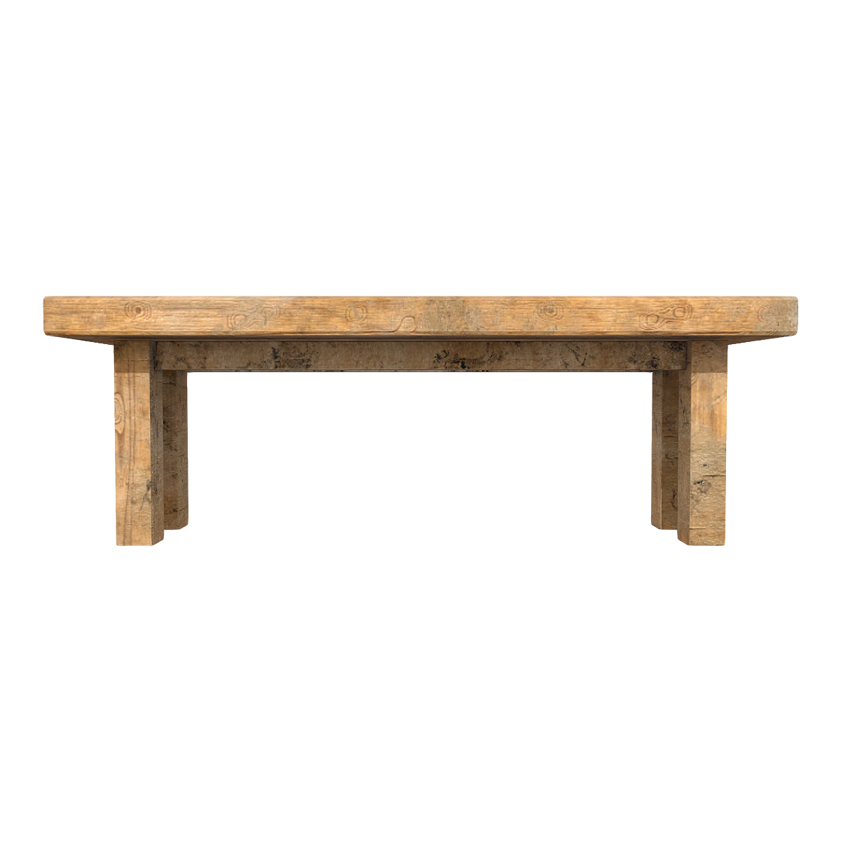 Outdoor Casual Simple Rectangular Solid Wood Bench