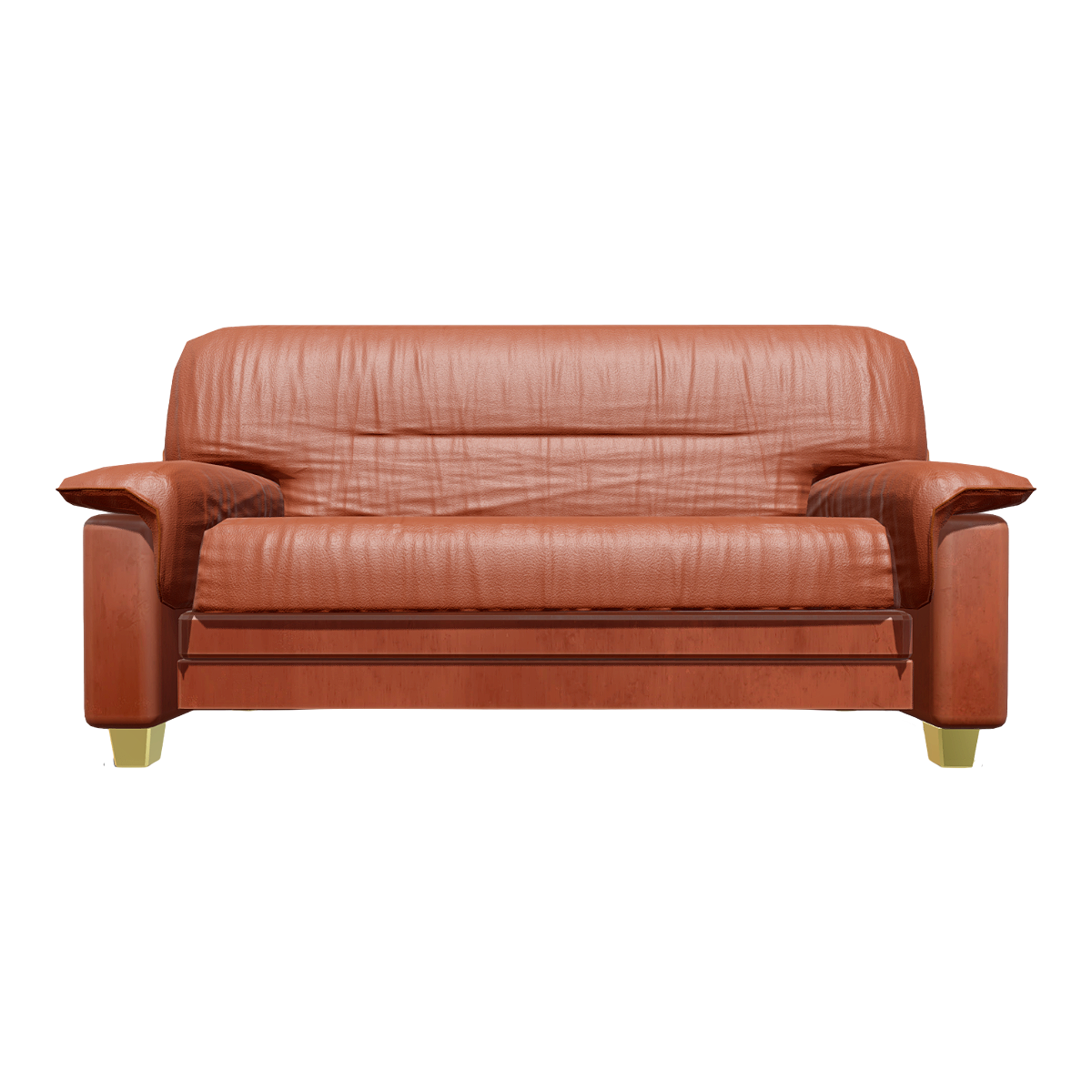 Italian Simple Soy Brown Leather Multi-seat Sofa