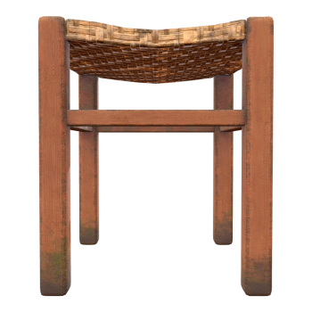 Retro nostalgic rattan wood bench