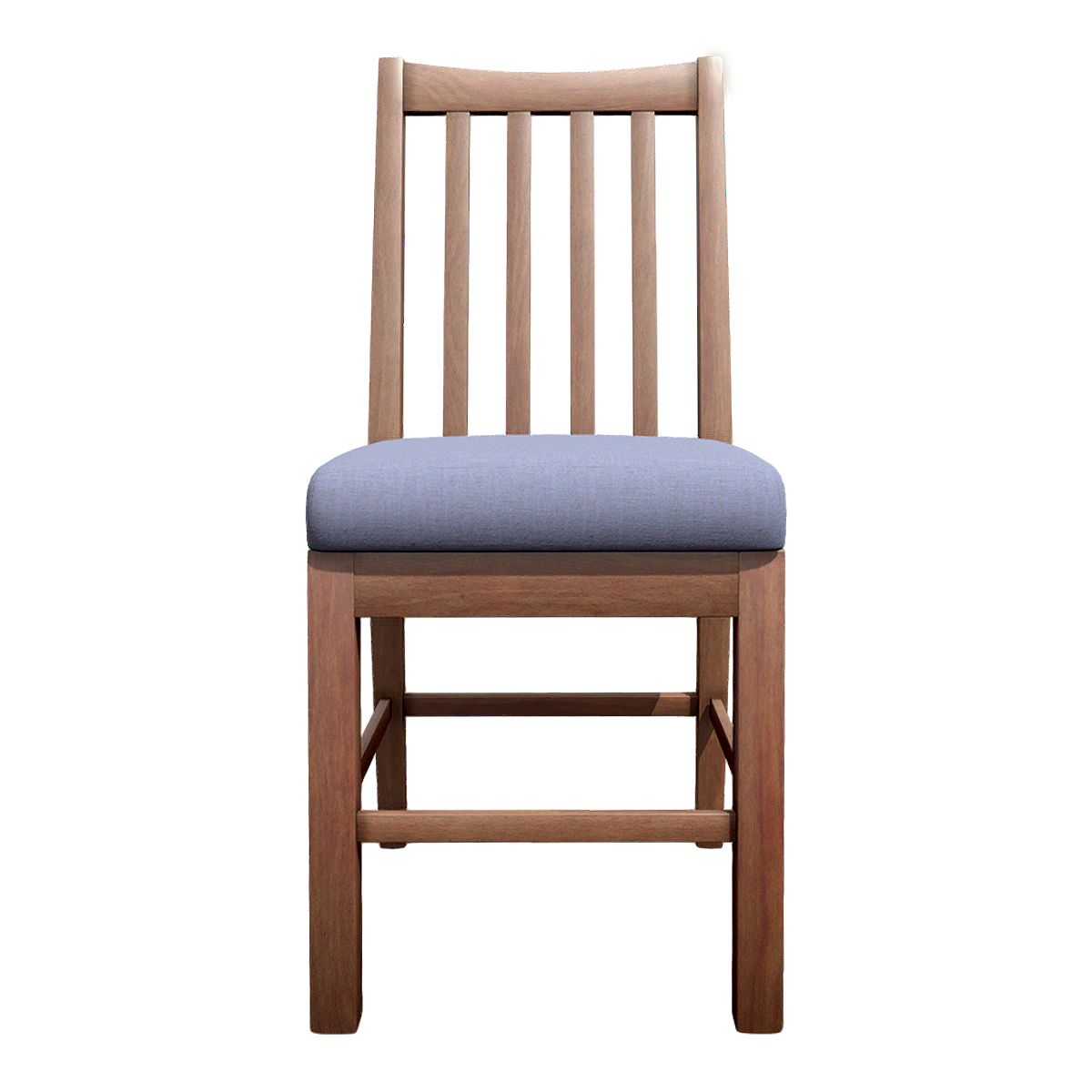 Modern Simple Blue Grey Fabric Soft Bag Solid Wood Dining Chair