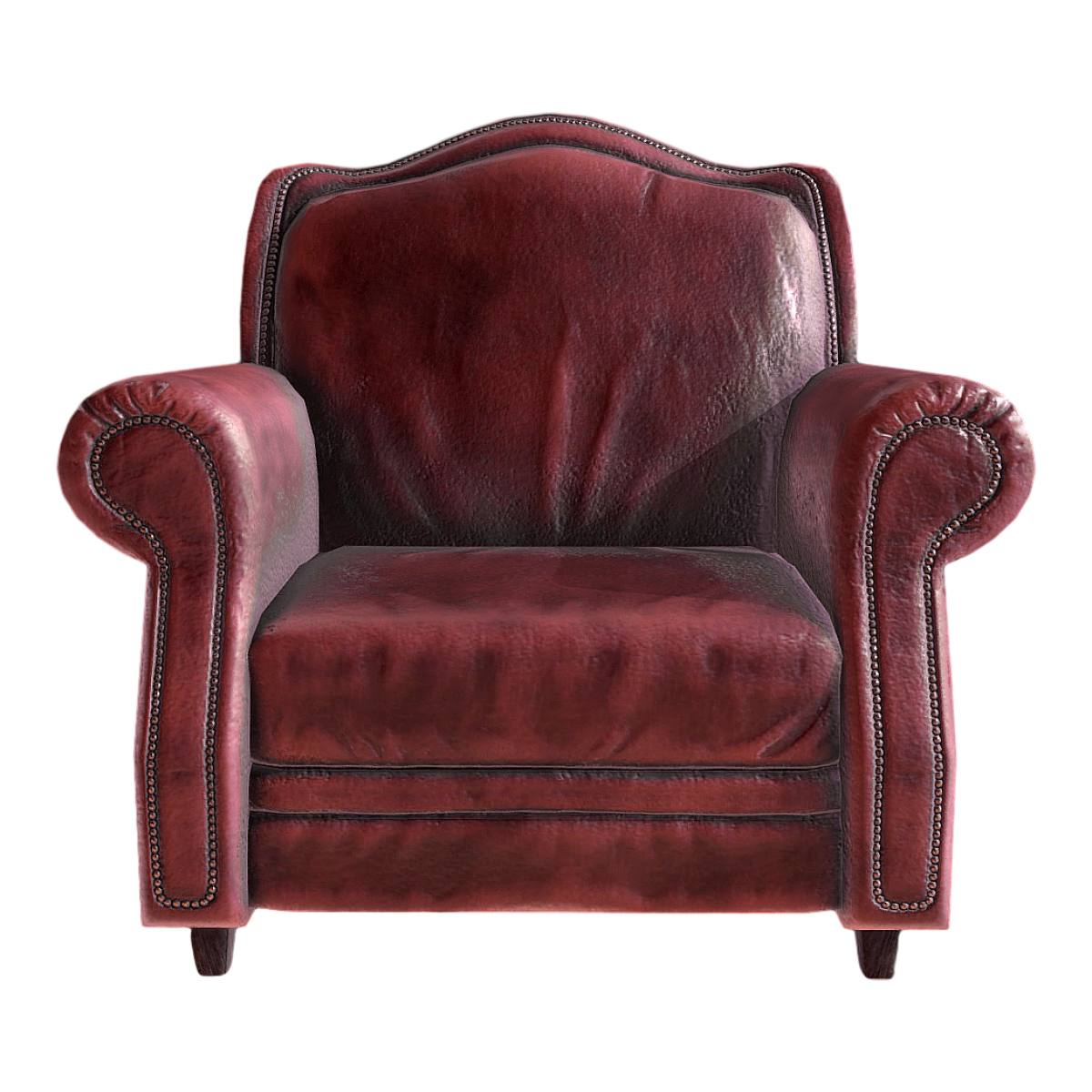 Vintage American-style wine red Leather Single Sofa Chair