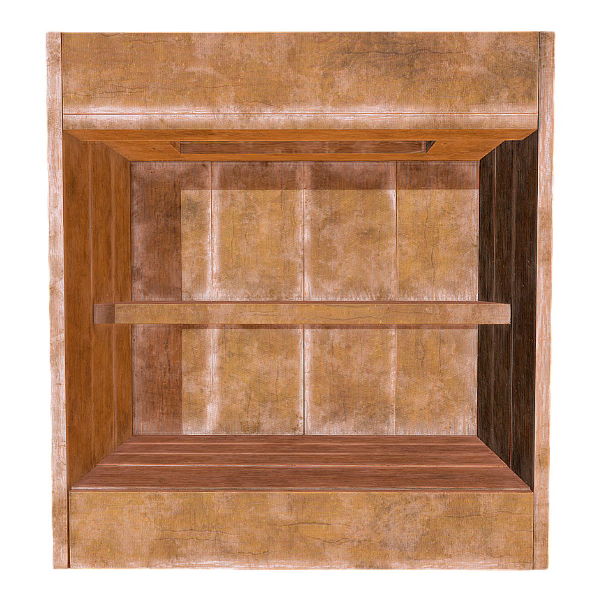 Old simple solid wood bedside cabinet