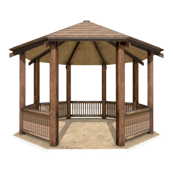 Outdoor Simple Antique Solid Wood Octagonal Gazebo