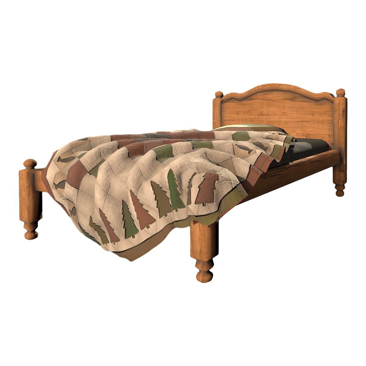 European-style Antique Simple Distressed Solid Wood Single Flat Bed for Children