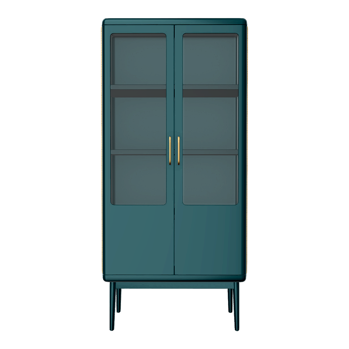 European-style Light Luxury Deep Blue Glass Door High Sideboard