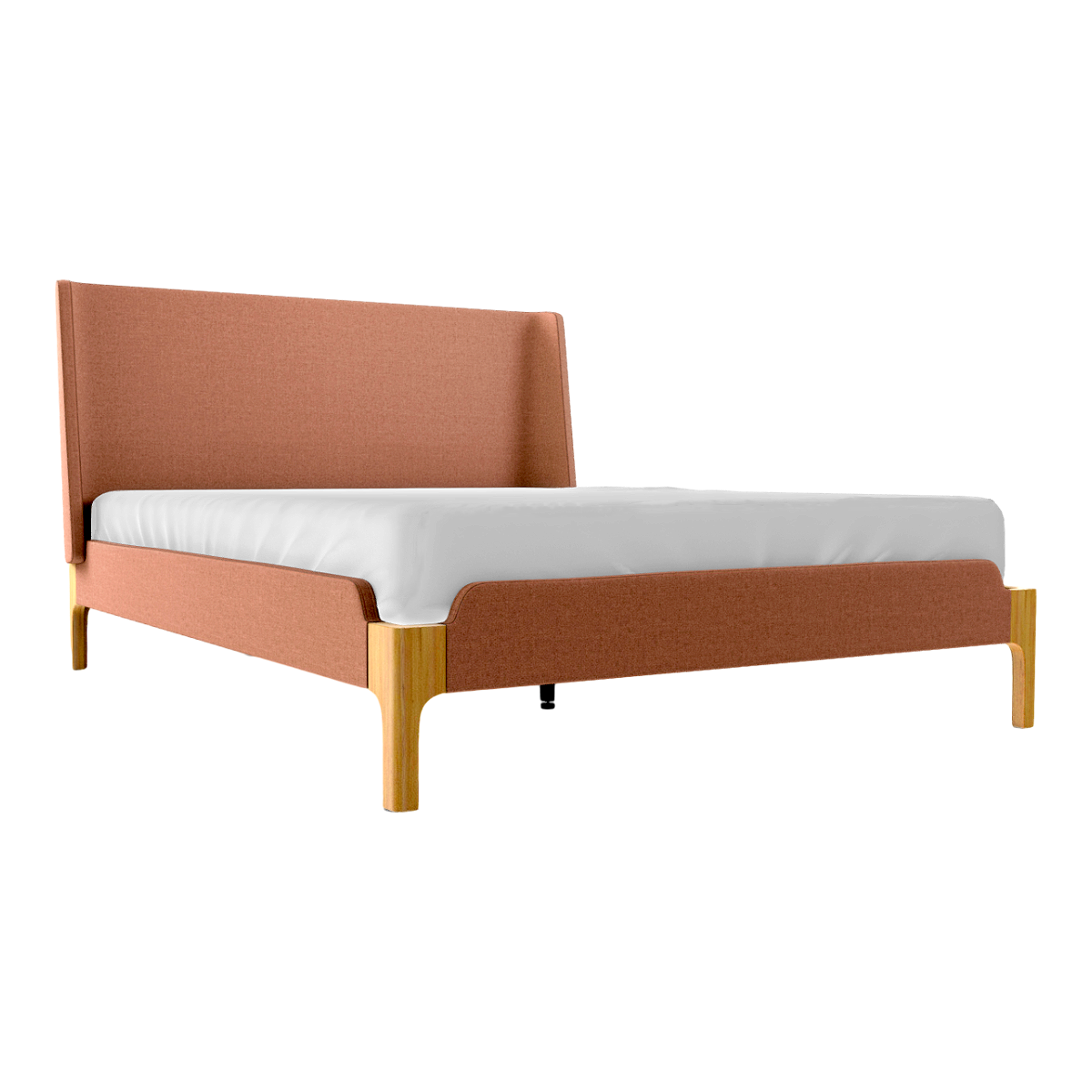 Simple Nordic Twilight Red Fabric Bed Backrest Double Bed