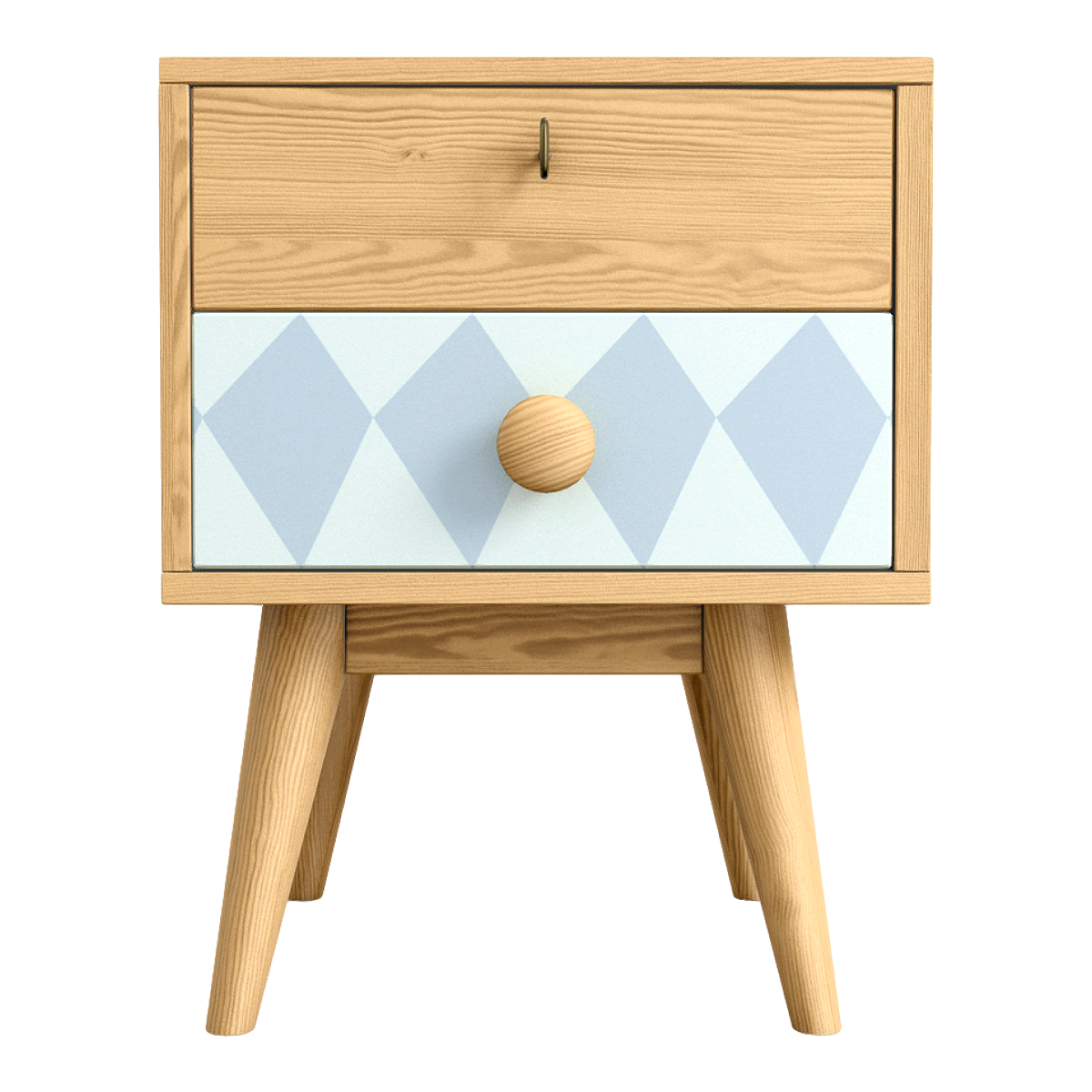 Ximengbao Children's Solid Wood Double Drawer Bedside Table