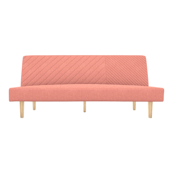 Italian-style simple pink fabric cotton and linen multi-seat sofa foldable sofa bed