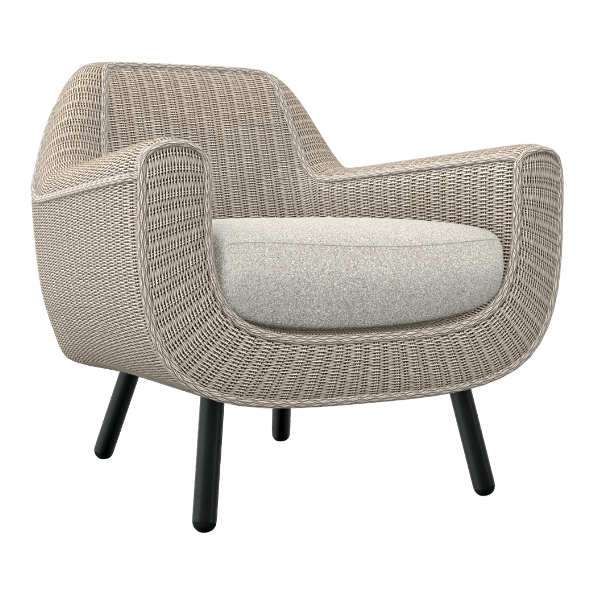 Simple Japanese-style light gray rattan white fabric soft bag single sofa chair