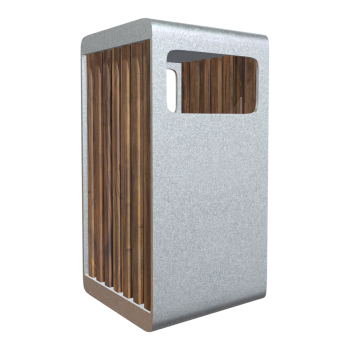 Outdoor Steel Wood Trash Bin Park Garbage Box