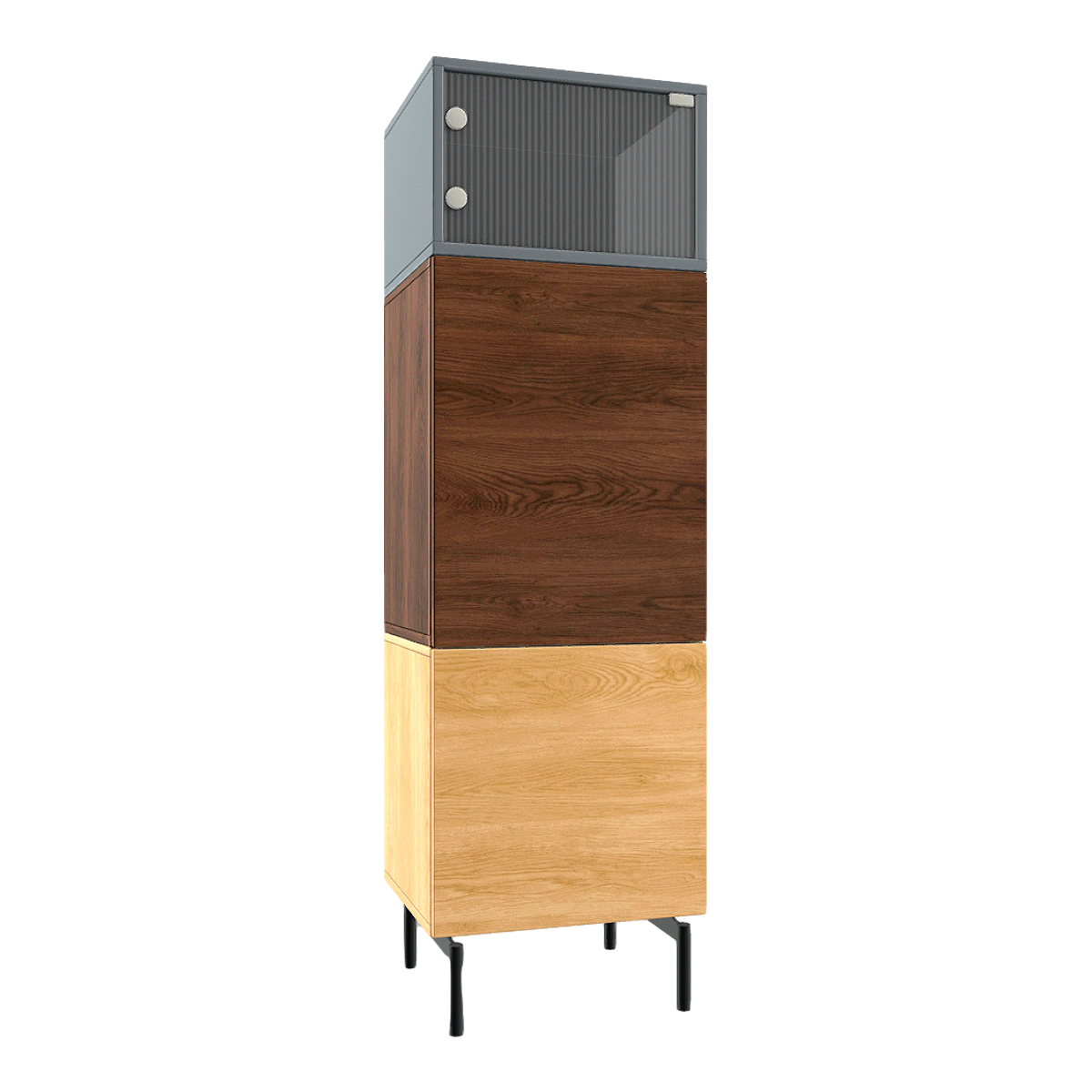 Modern Simple Three-color Solid Wood Locker Three-layer Vertical Cabinet