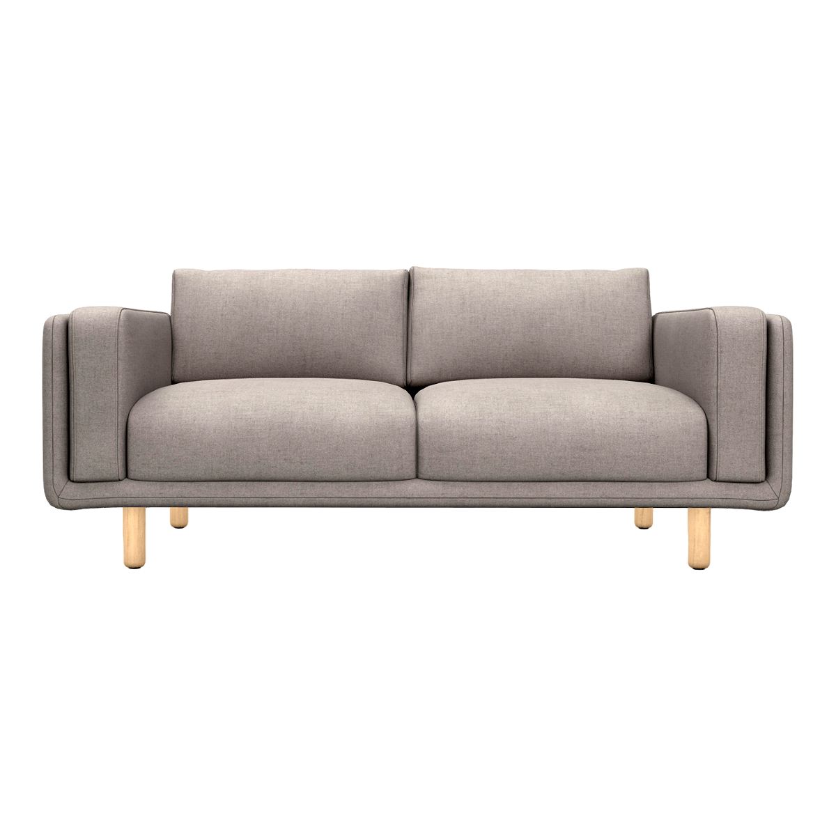 Nordic Simple light gray Fabric Two-Seat One-Fit Sofa