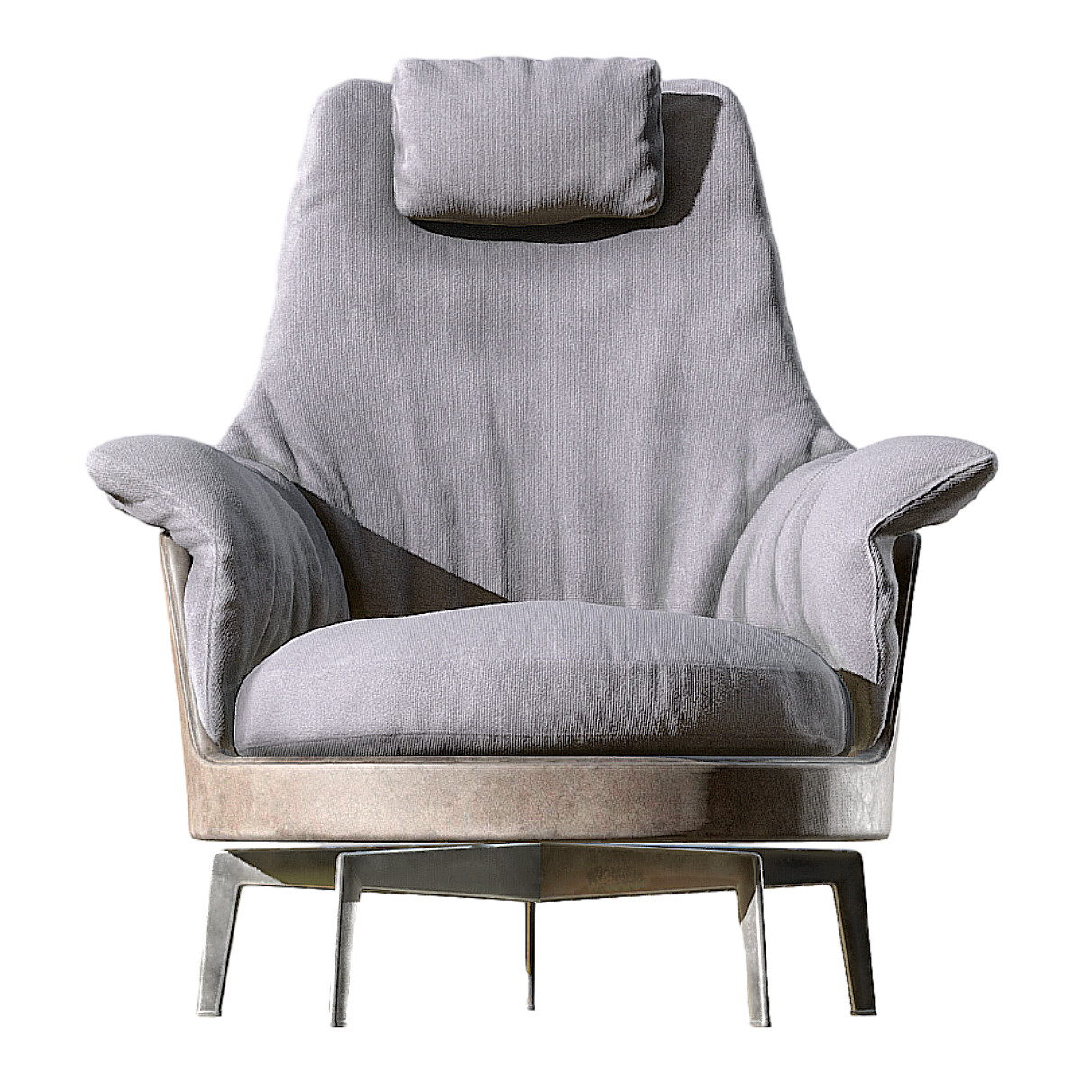 Italian FLEXFORM Casual Simple Grey Fabric Single Sofa Chair
