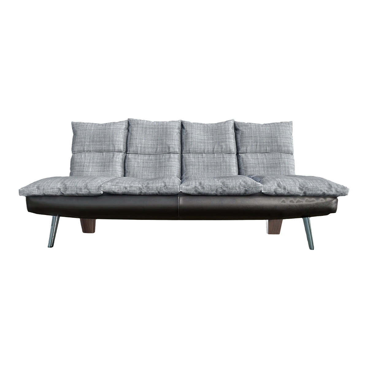 Modern Italian Gray Fabric Sofa Simple Folding Sofa In-line Sofa