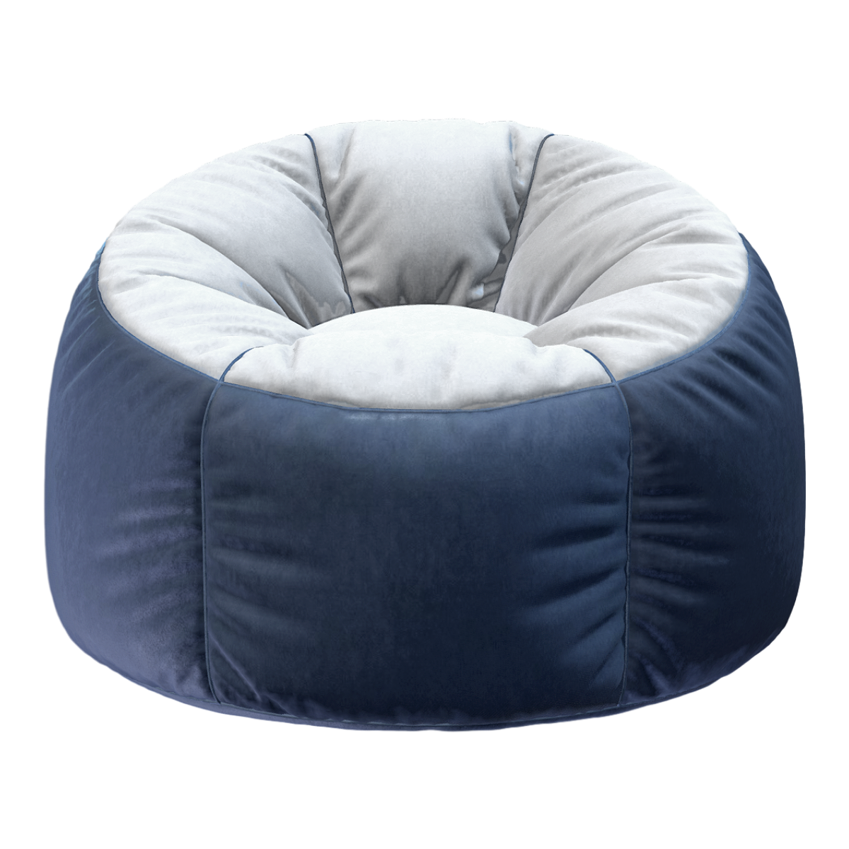 Modern Simple Blue and White Color-block Fabric Bean Bag Lazy Sofa
