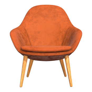 Modern Nordic Simple Orange Fabric Soft Bag Backrest Chair