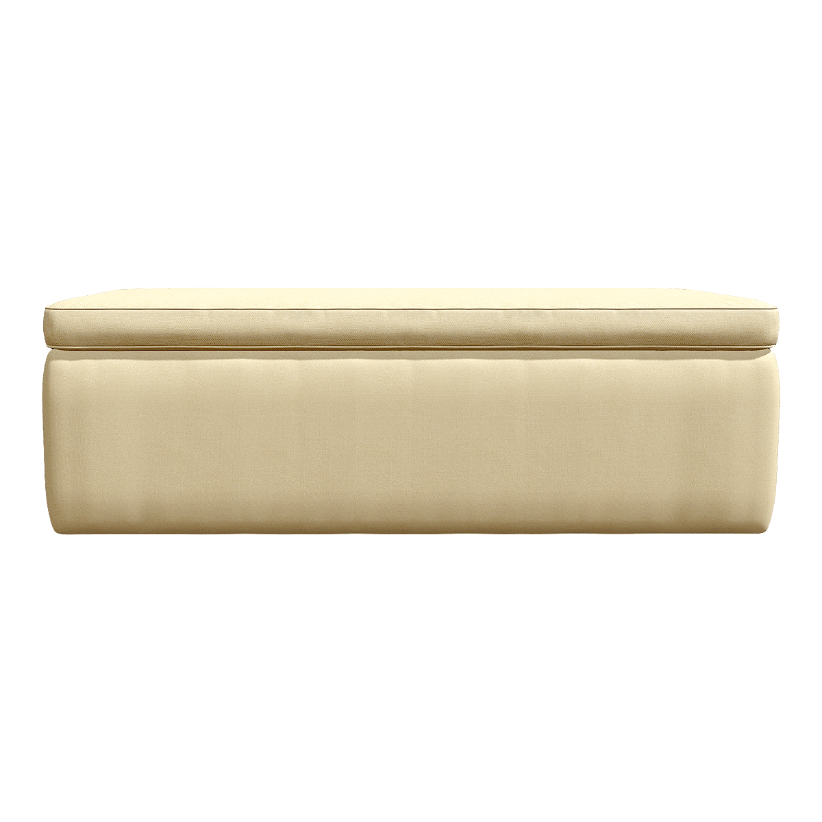 Nordic Minimalist Cream Style Light Yellow Fabric Long Sofa Stool