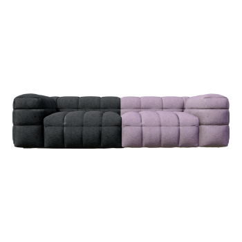 French Minimalist Double Color Fabric Cotton Candy Sofa Multi-Person In-line Sofa