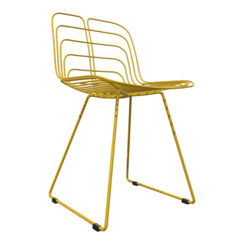 Outdoor Modern Minimalist Industrial Style Yellow Iron Hollow Backrest Chair