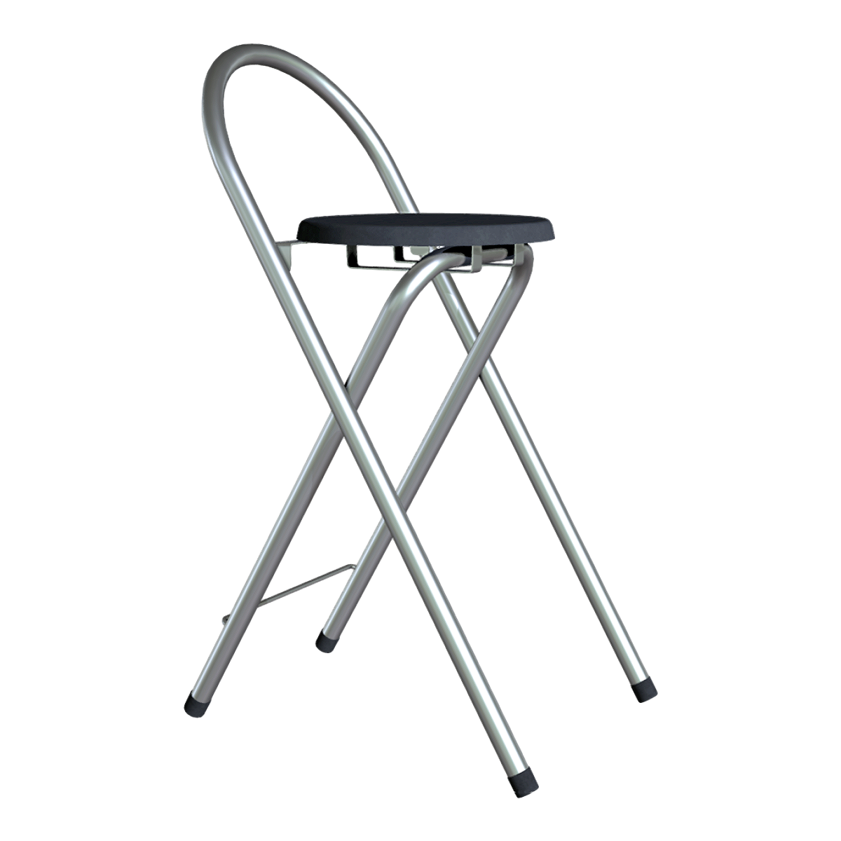 Simple Industrial Style Folding Stainless Steel Dining Chair High Bar Chair