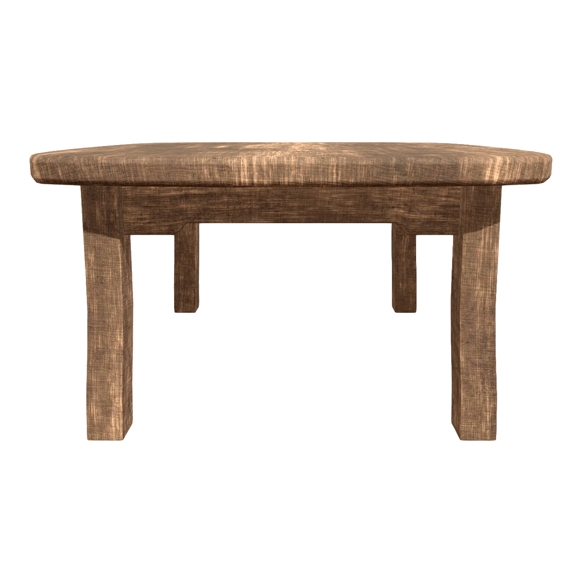 Simple distressed log low foot table rounded coffee table
