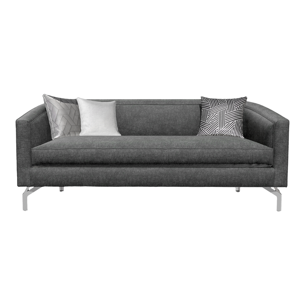 Simple Italian Light Luxury light gray Fleece Sofa