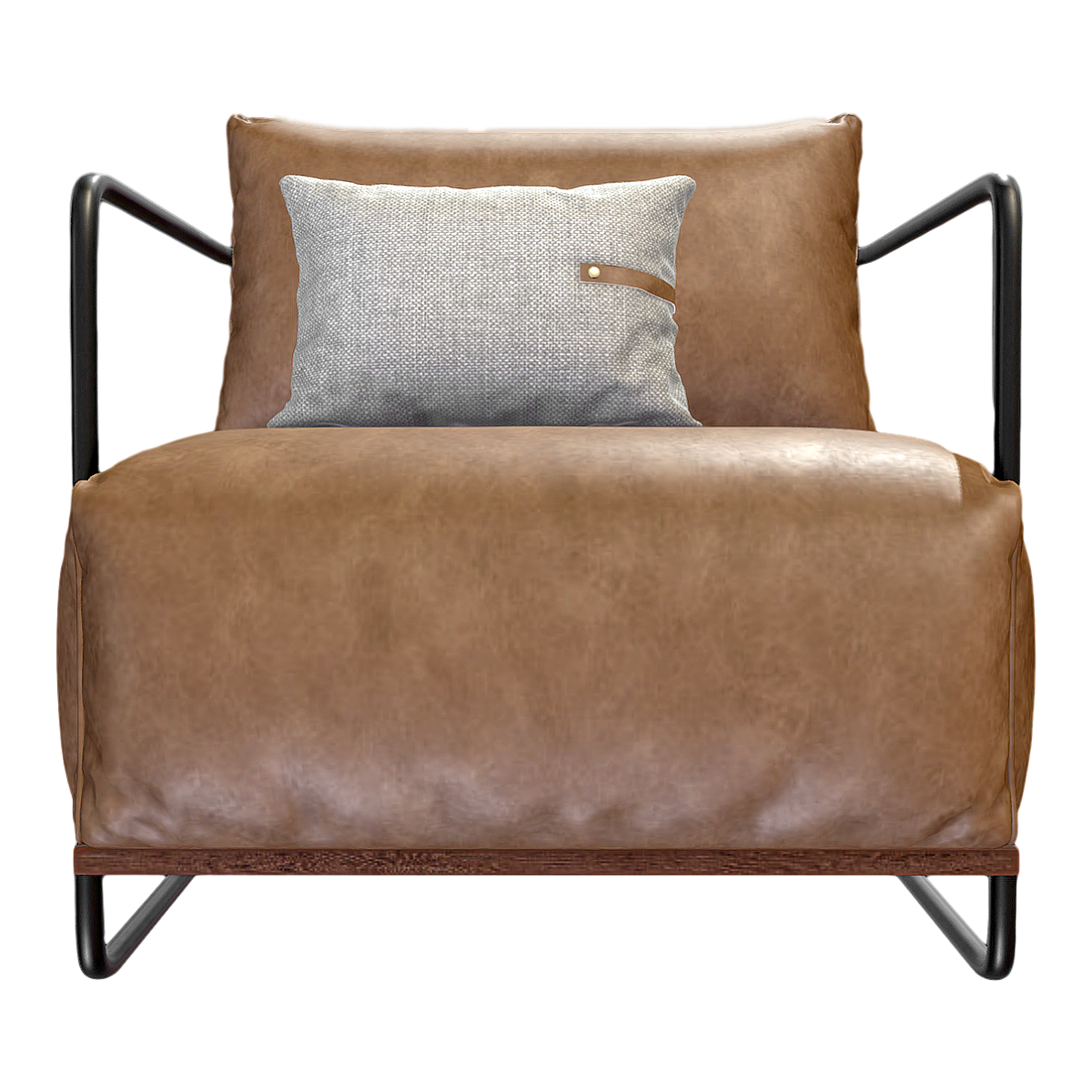 Italian Industrial Simple Soil Brown Leather Soft Bag Backrest Sofa Chair