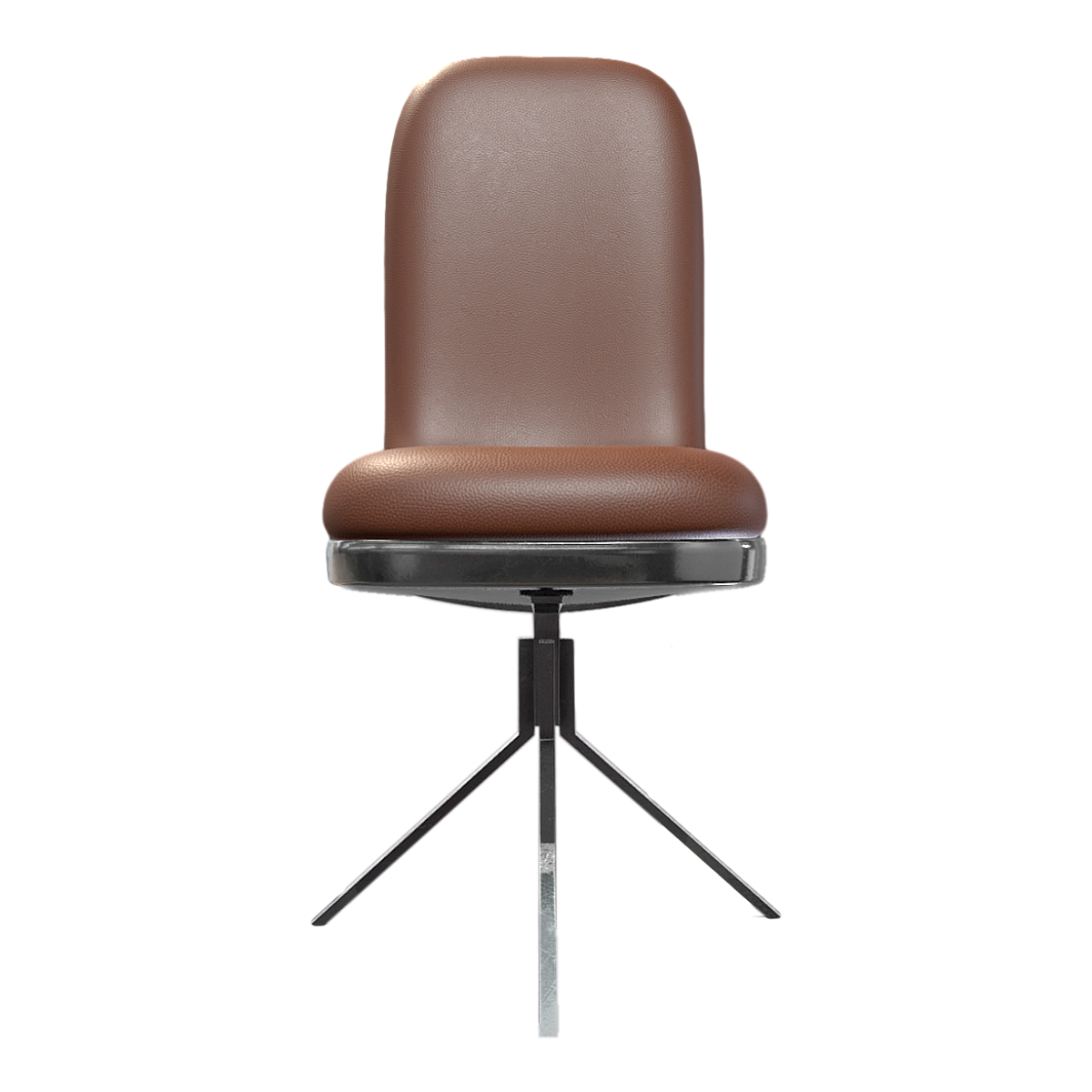 Vintage Antique Simple Coffee Leather Soft Bag Backrest Chair Middle Ancient Office Chair