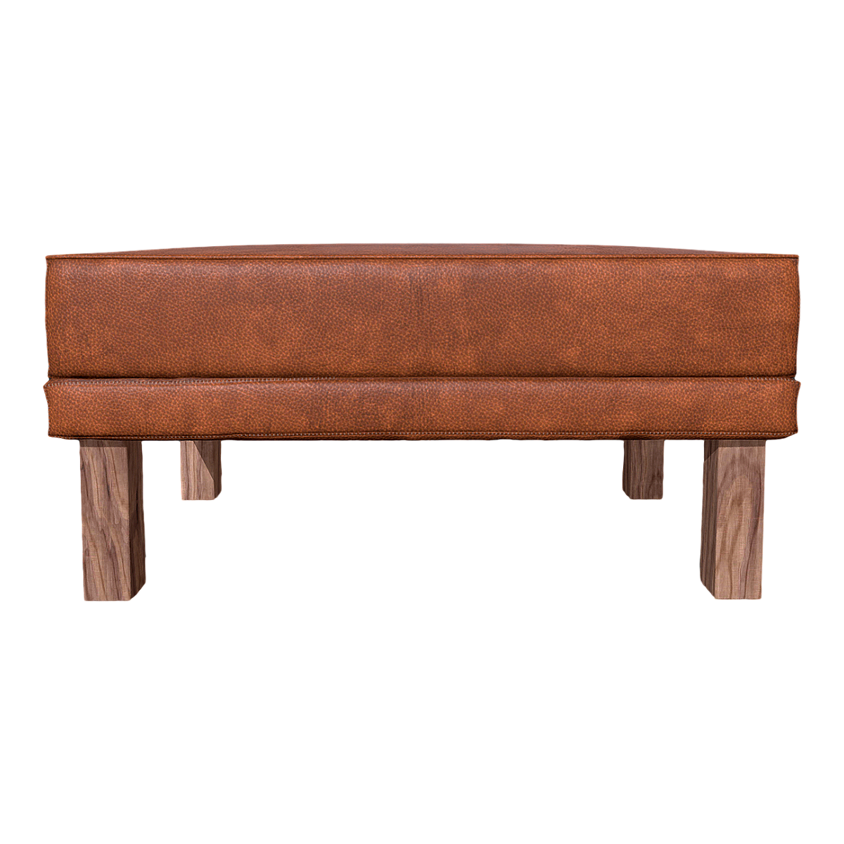 Italian Simple Brown Leather Soft Stool Entrance Shoe Changing Stool