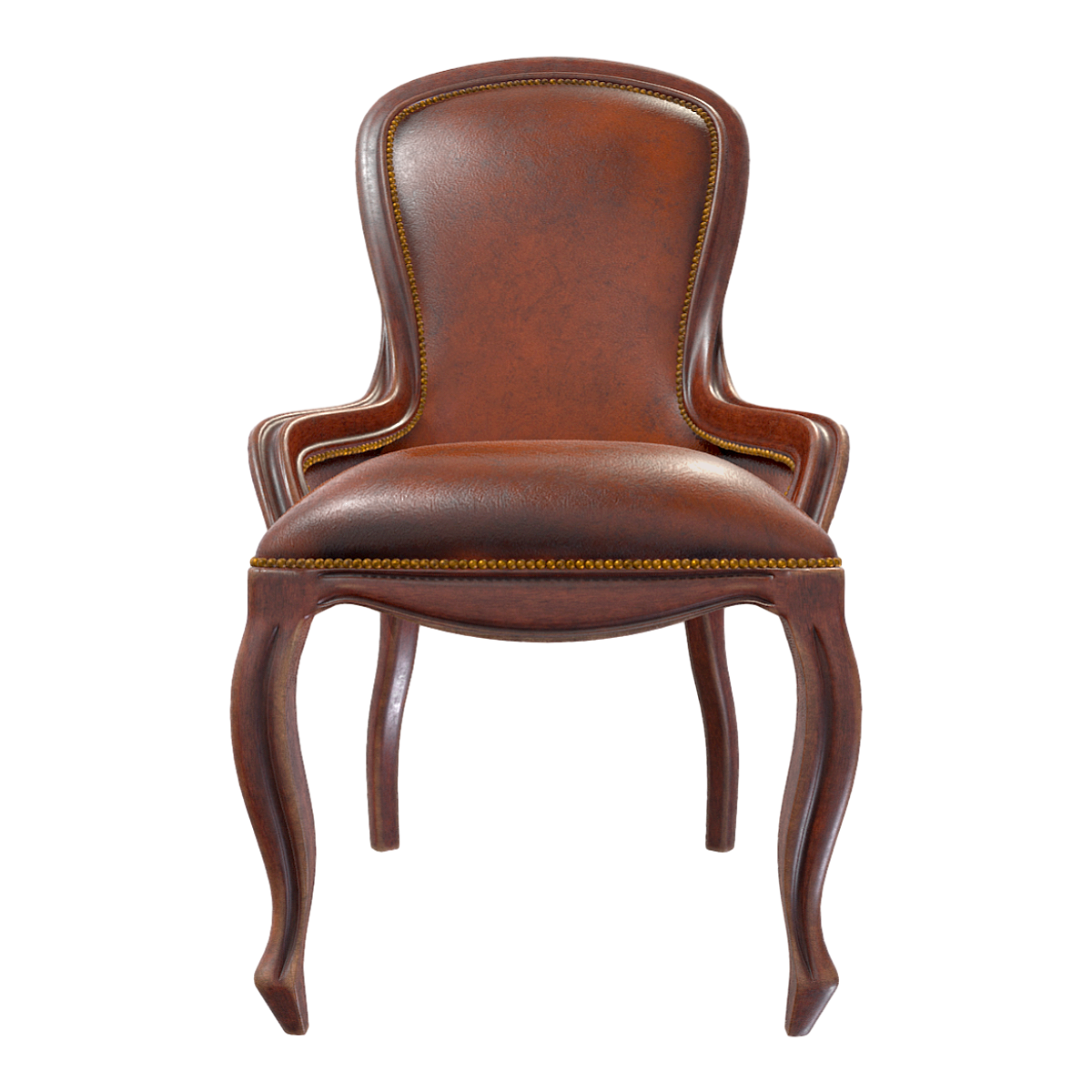 Vintage Antique American Style Brown Genuine Leather Soft Bag Sofa Chair Backrest Dining Chair