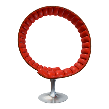 Post-modern Light Luxury Creative Shape Red Leather Chair Recliner