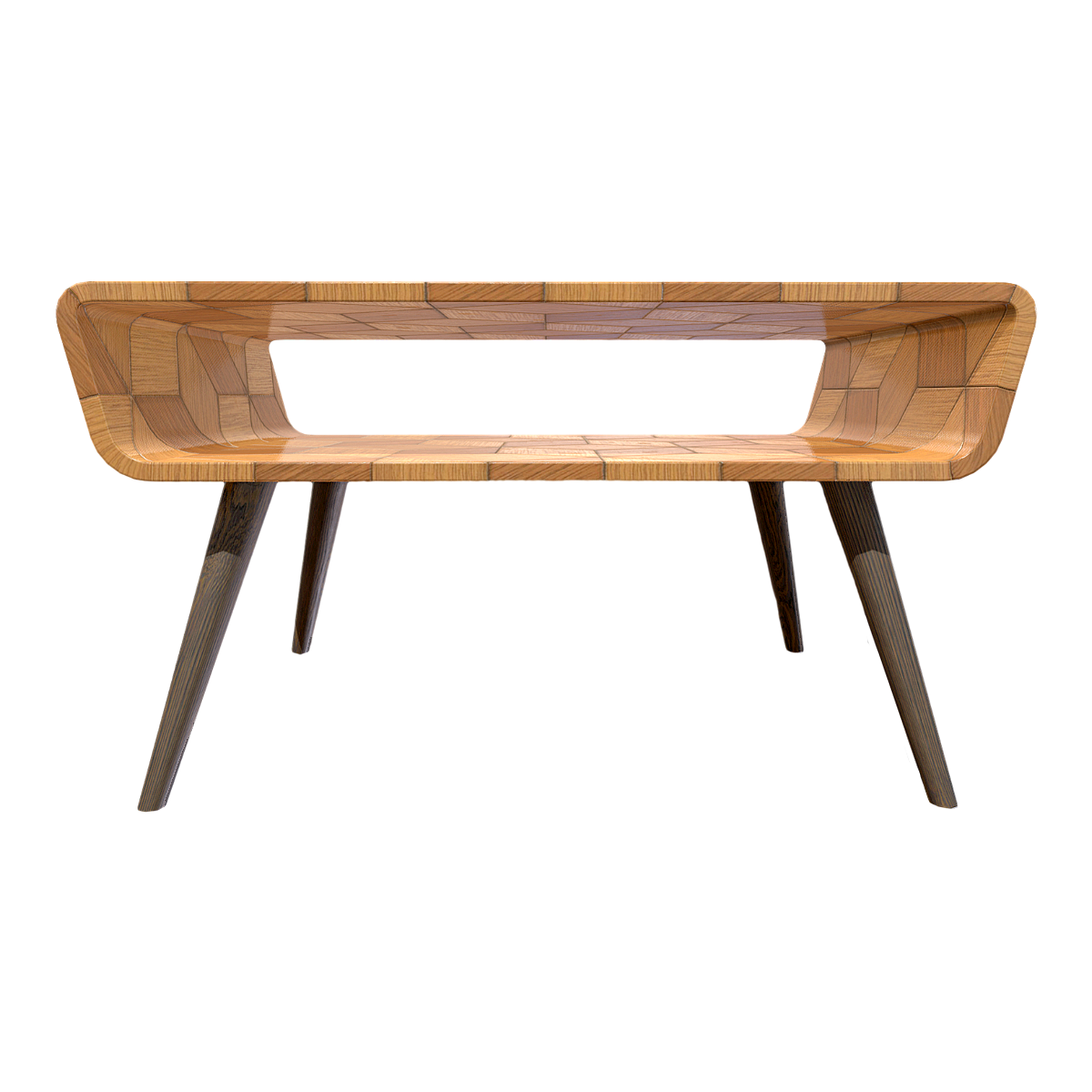 Modern Simple Solid Wood Geometric Patchwork Coffee Table Desk