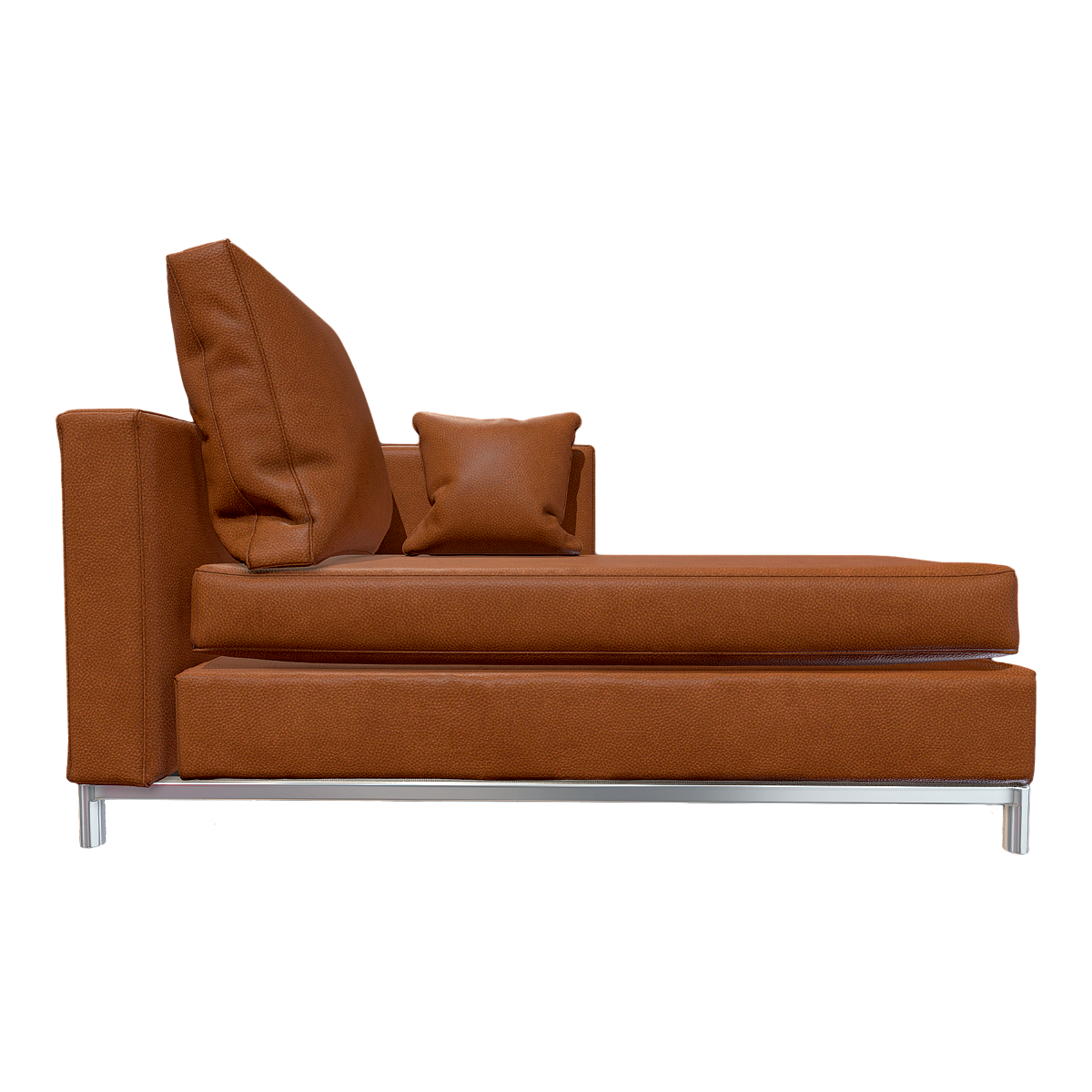 Simple Light Luxury Italian Brown Leather Soft Bag Sofa Recliner Chaise