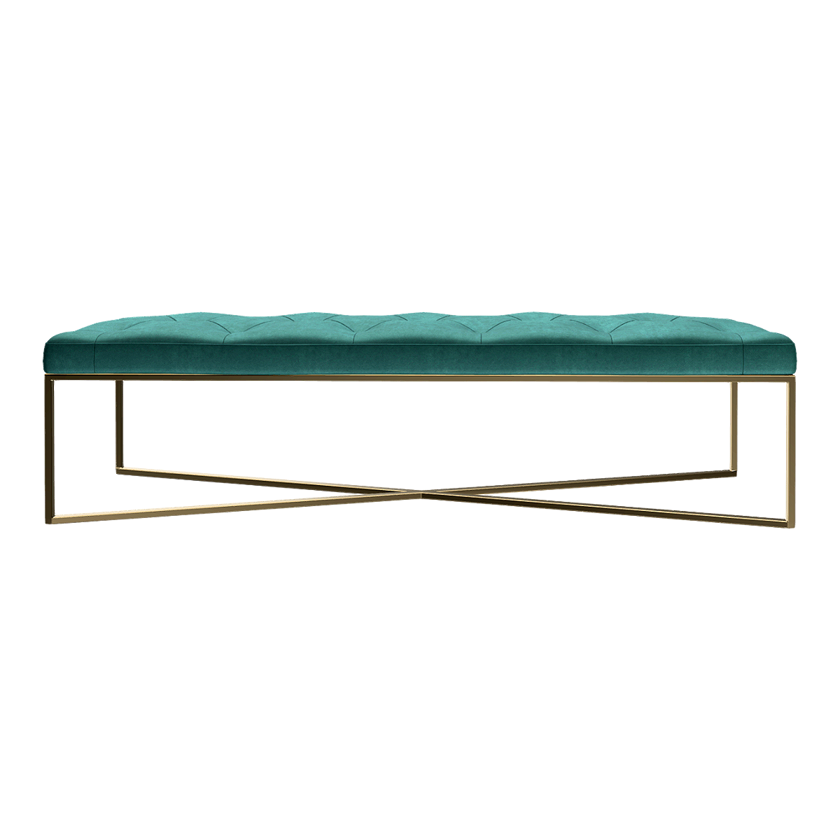 Modern Simple Light Luxury Gem Green Fleece Buckle Soft Bag Bed End Stool Bench