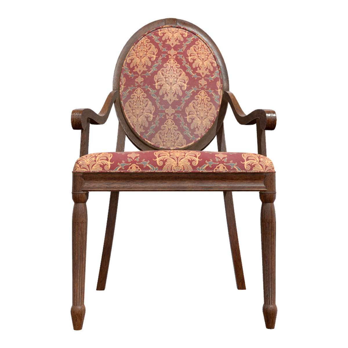 Old Vintage American Country Pastoral Style Fabric Soft Bag Dining Chair Solid Wood Backrest Chair