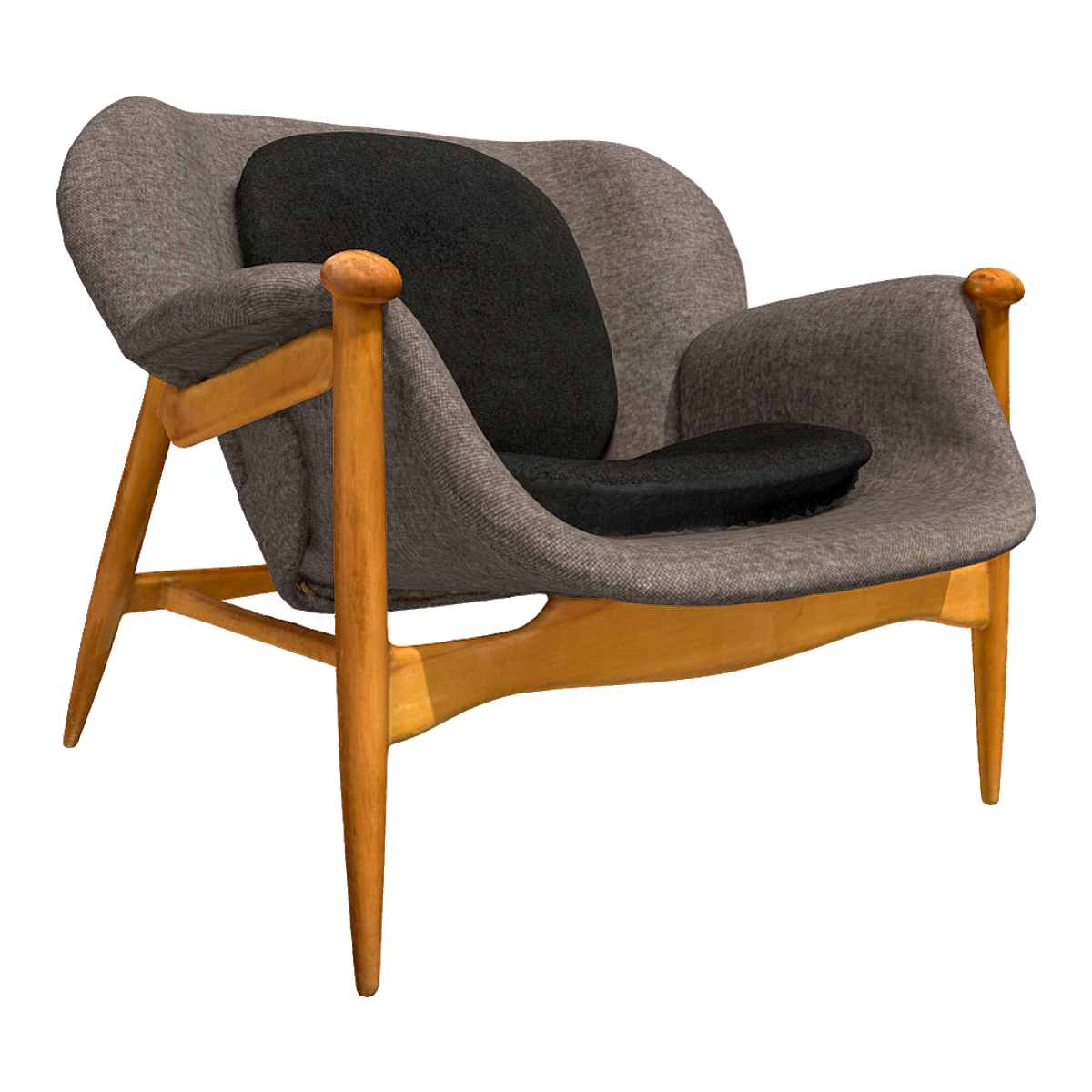 Simple Italian Light Luxury Fabric Single Backrest Chair Solid Wood Sofa Chair