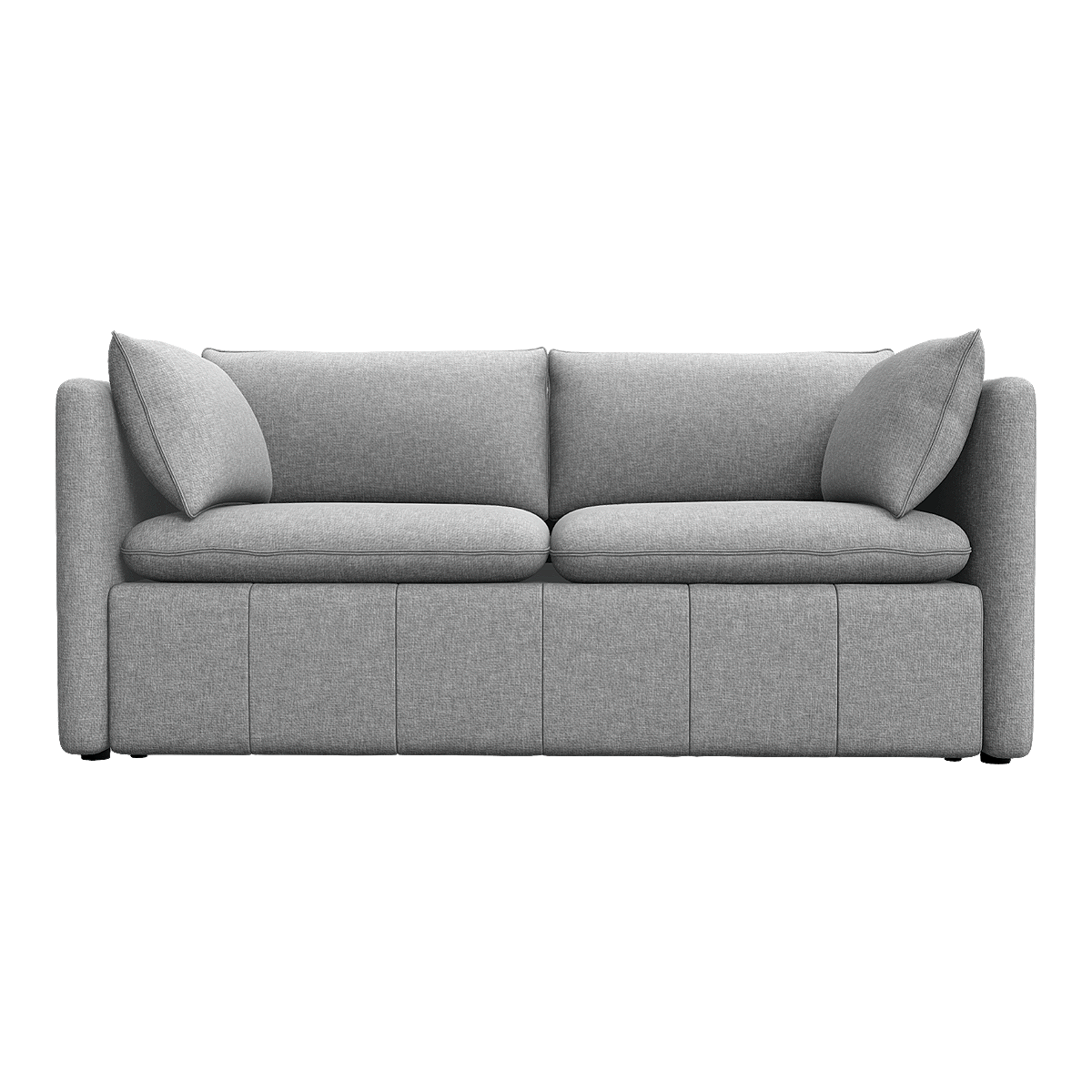 Modern Minimalist Nordic Grey Fabric Soft Bag Sofa Two-Seat In-line Sofa
