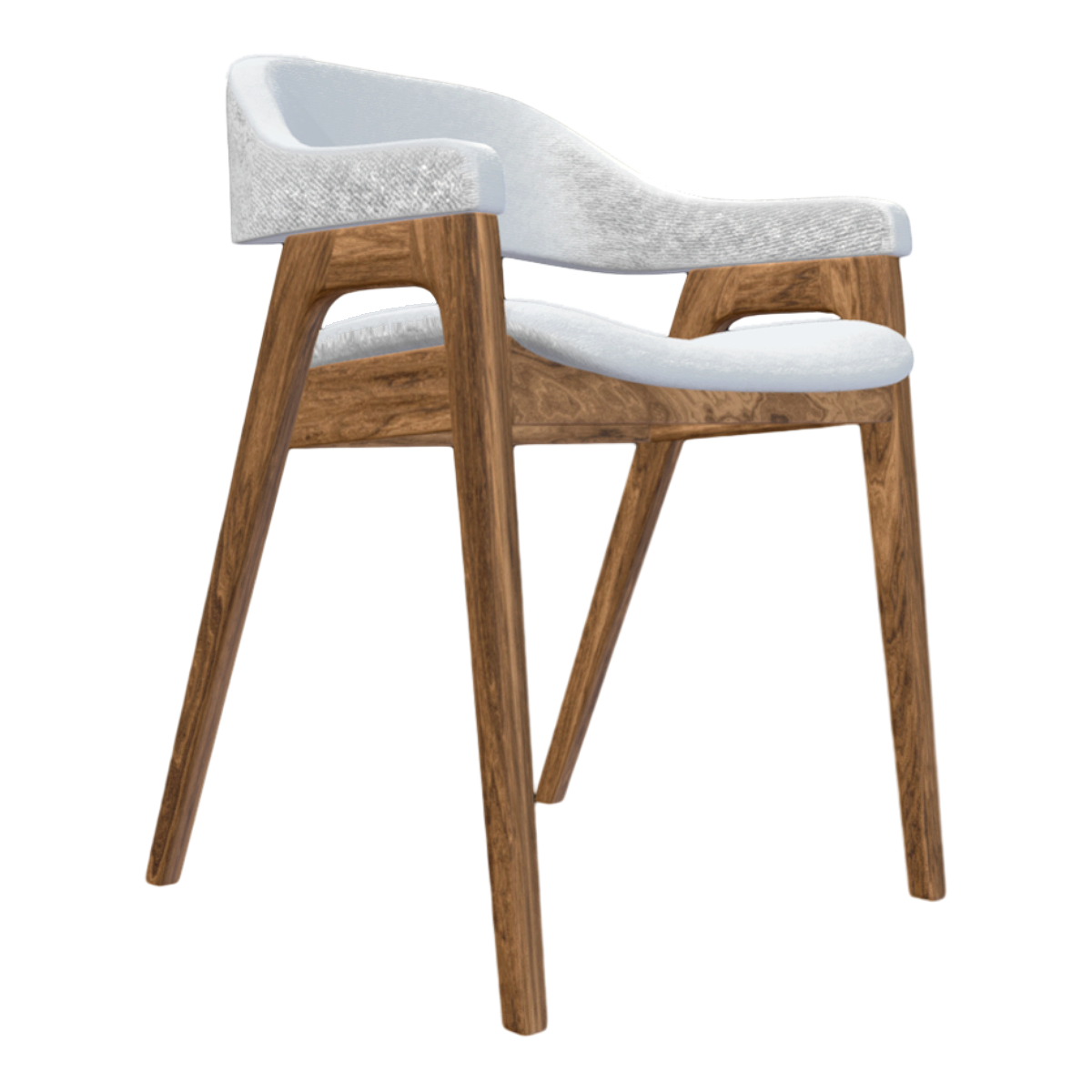 Simple Japanese Style White Fabric Soft Bag Backrest Chair Solid Wood Casual Armchair