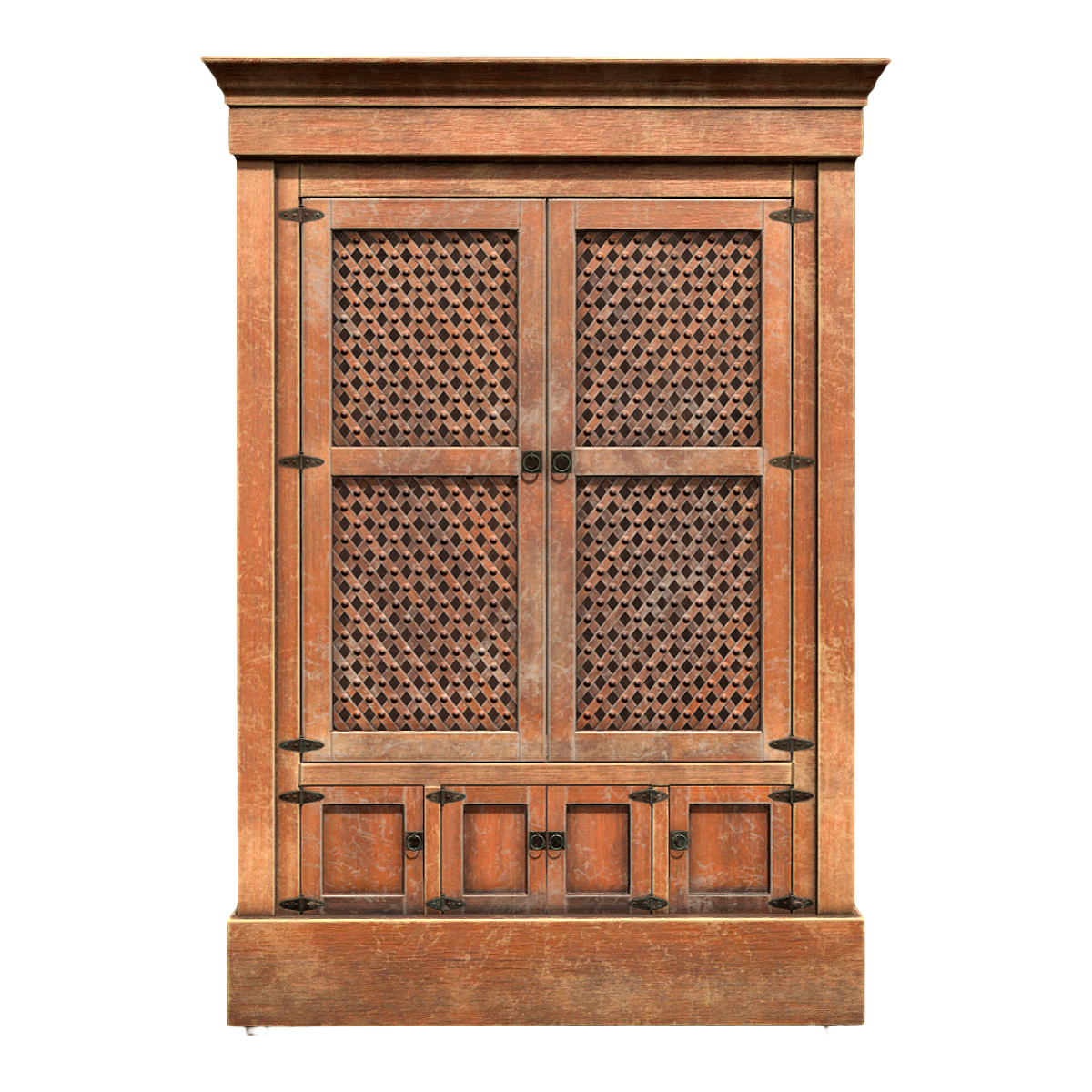 Old Roman style solid wood cabinet
