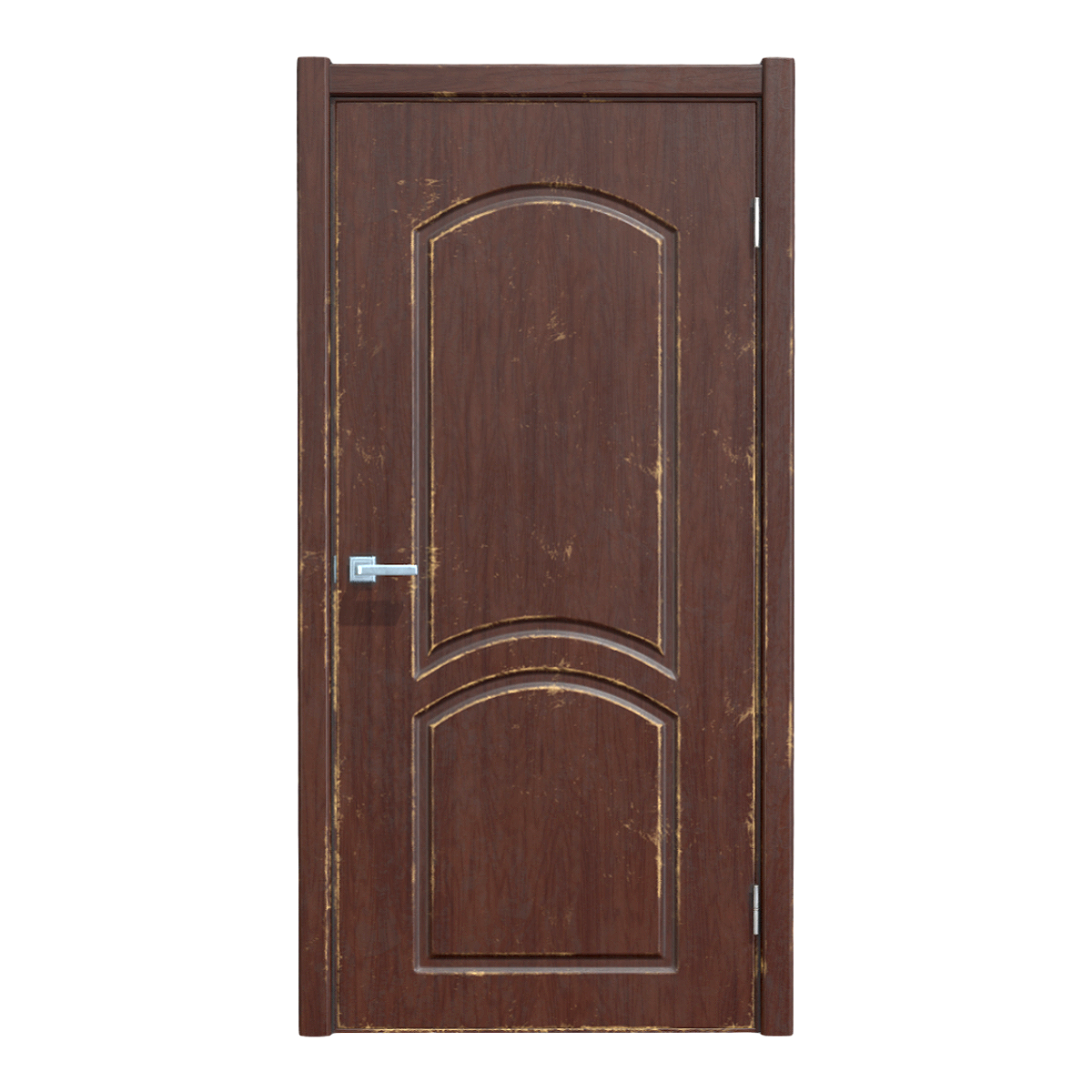Vintage distressed European style walnut bedroom door