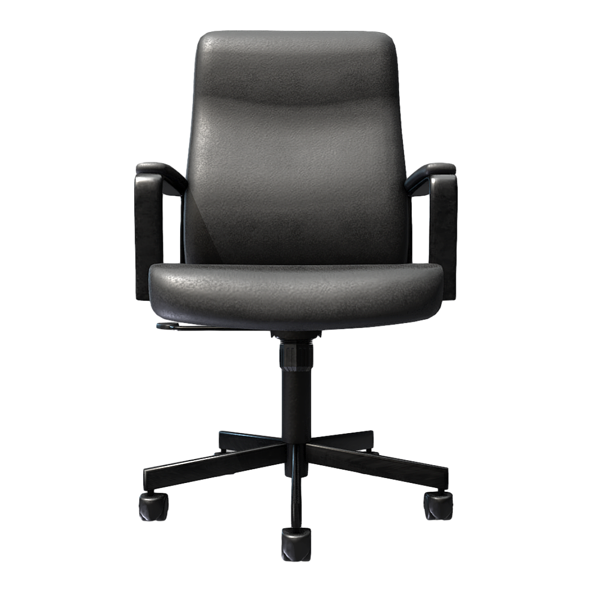 Modern Simple Black Leather Soft Bag Swivel Chair Office Lifting Chair