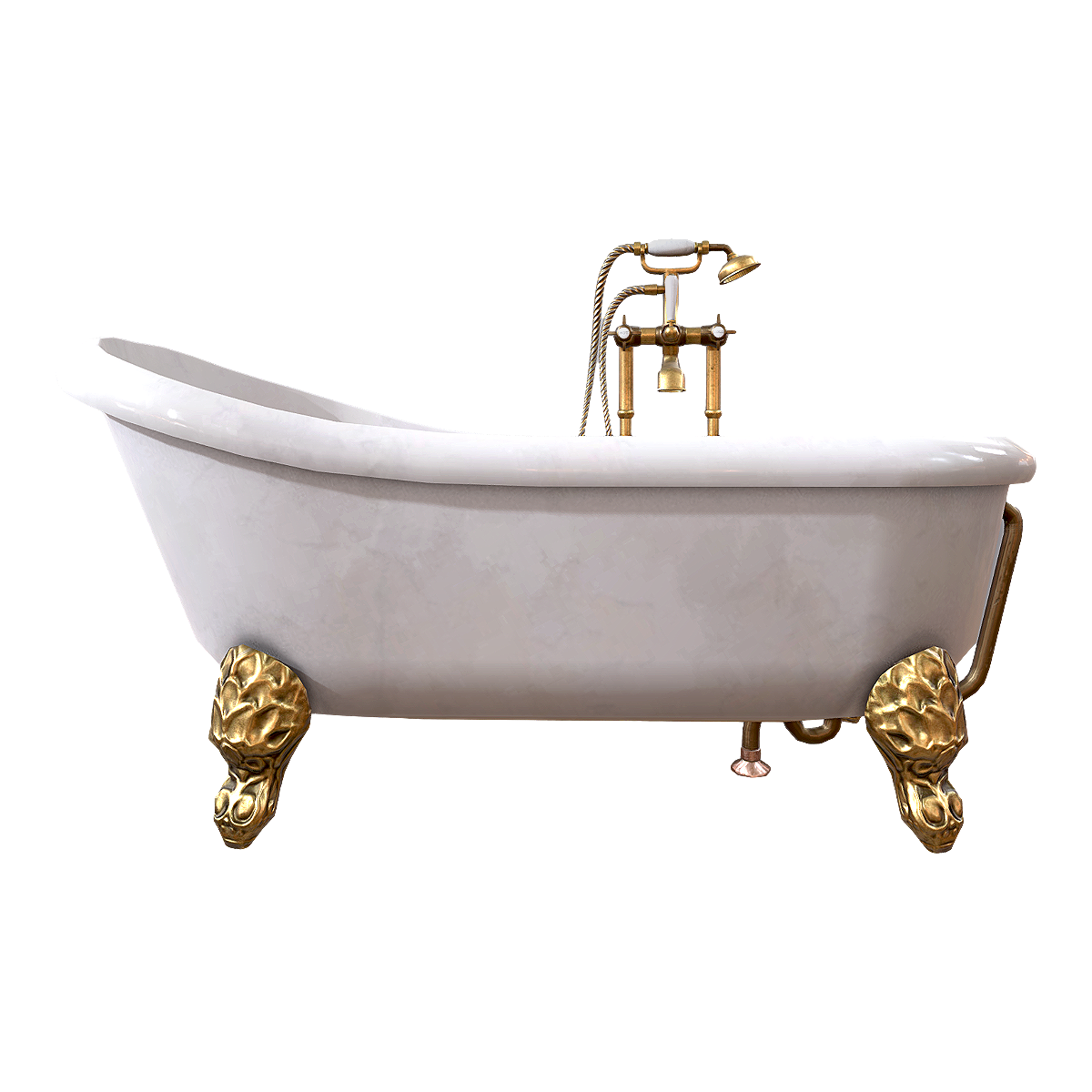 Vintage distressed luxury European style imperial concubine bathtub freestanding ceramic bathtub