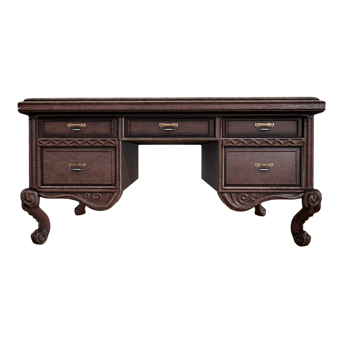 Victorian Solid Wood Desk with Drawers