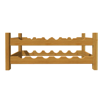 Simple Solid Wood Double-Layer Wine Rack Floor-Standing Wine Rack