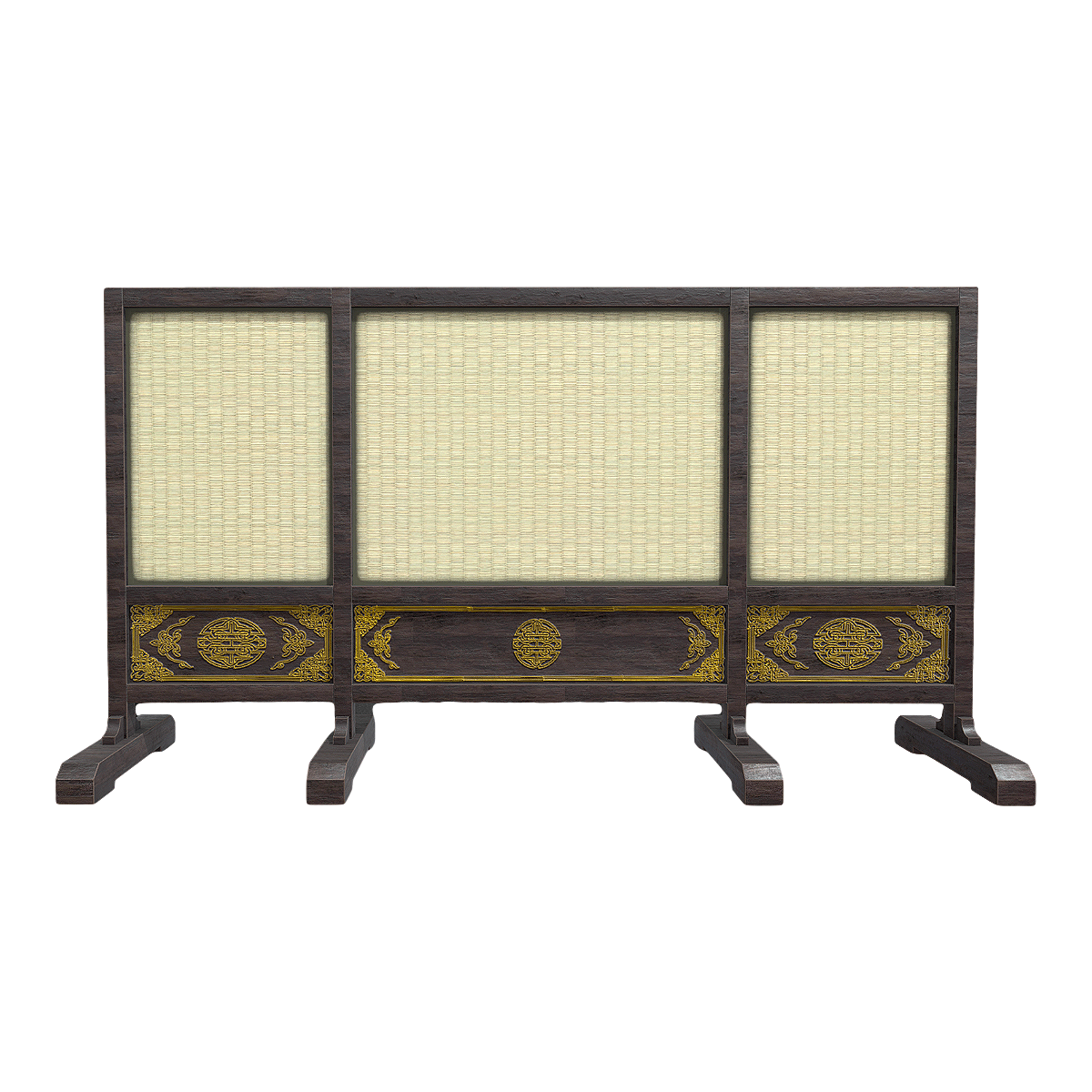 Solid Wood Chinese Antique Folding Screen Antique Table Screen Living Room Rattan Partition