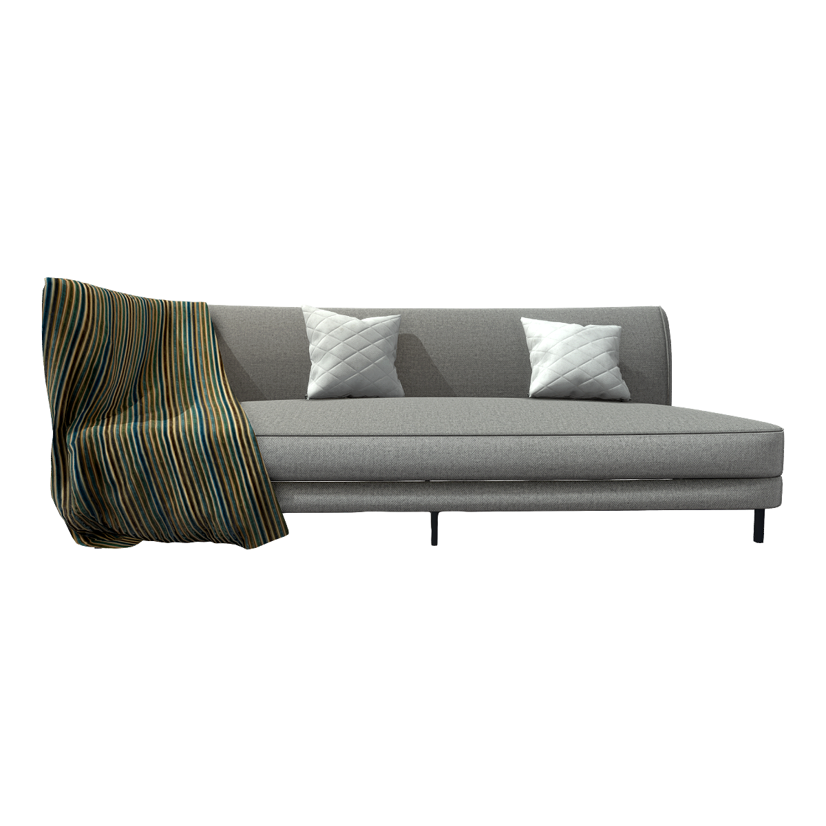 Simple Nordic-style Grey Fabric Soft Bag Sofa Multi-seat In-line Sofa